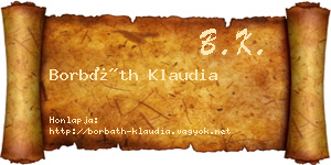 Borbáth Klaudia névjegykártya