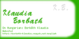 klaudia borbath business card