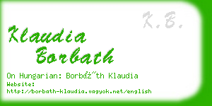 klaudia borbath business card
